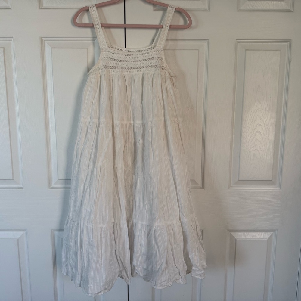 Universal Thread White Sleeveless Square Neck Sun… - image 1